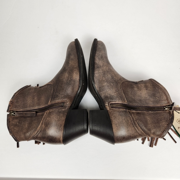 Ariat Brown Ankle Boots with Fringe - Picture 6 of 15
